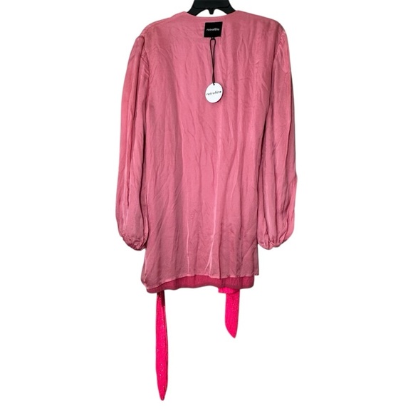 NWT Retrofete Gabrielle Sequin Wrap Robe Mini Dress in Hot Pink size S V Neck - Picture 13 of 16